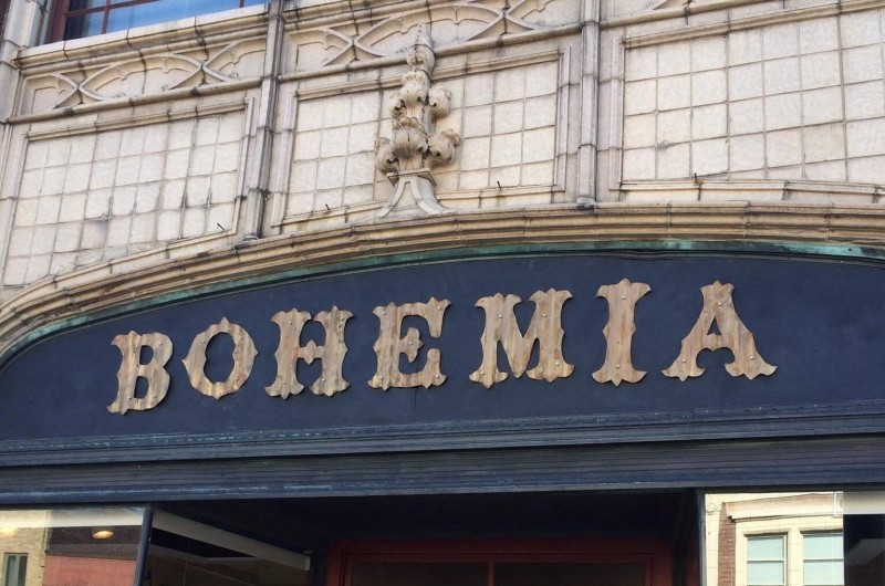Exterior of Bohemia featuring their sign.