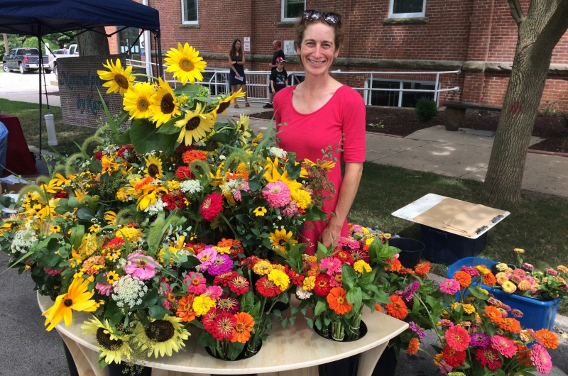 Flowers and owner from Backyard Beauty in White Heath.