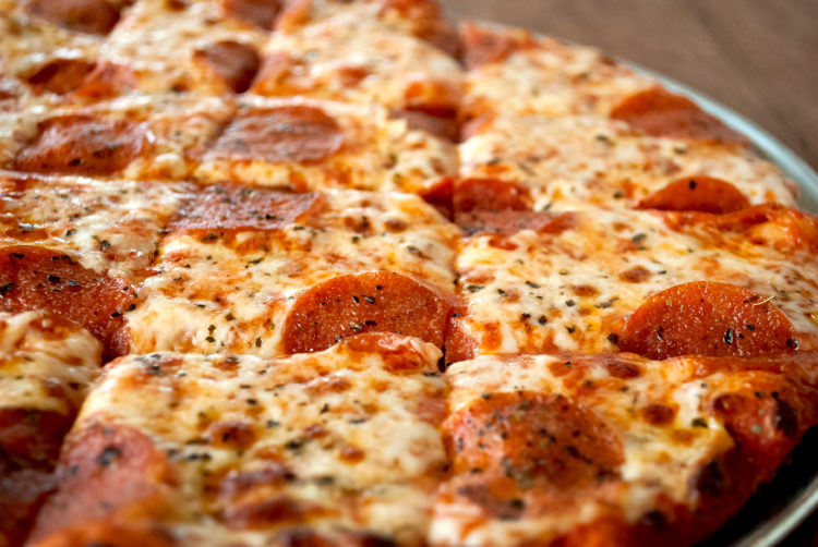 Pepperoni pizza from Monical\'s.