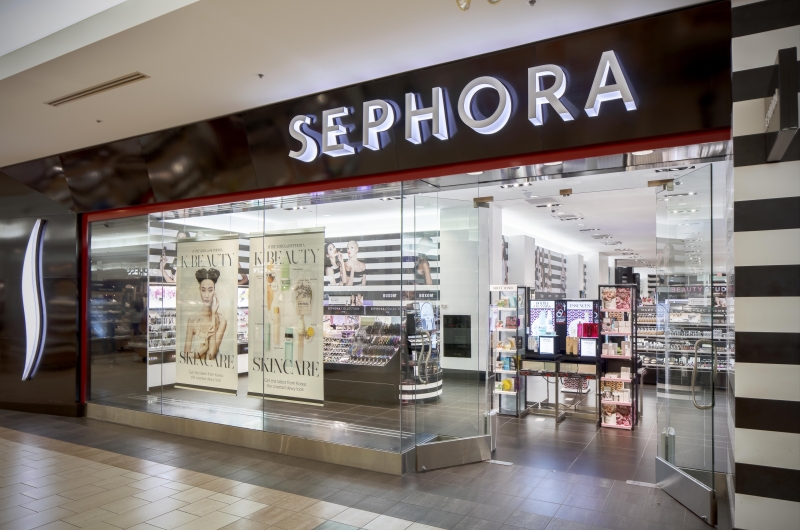 Exterior of Sephora located in Marketplace Mall.