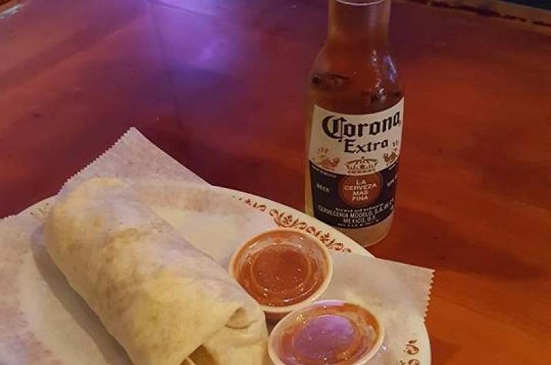 Burrito and a Corona from Jack's Tavern.