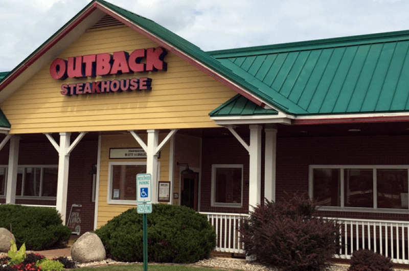 Exterior of Outback Steakhouse.
