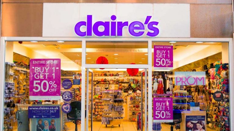 Claire's storefront in Marketplace Mall.