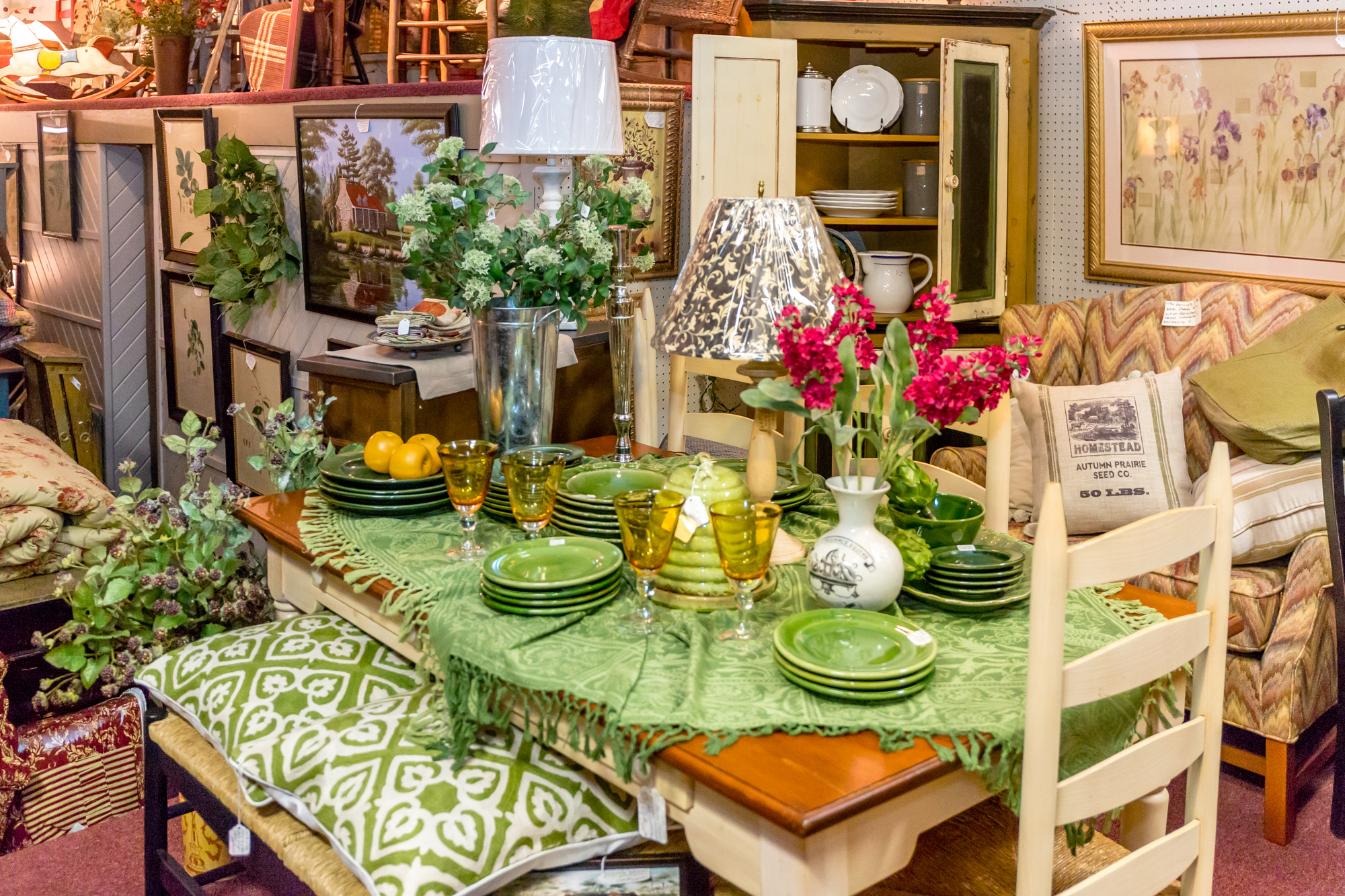 Display table at Winterberry Store and Antiques.