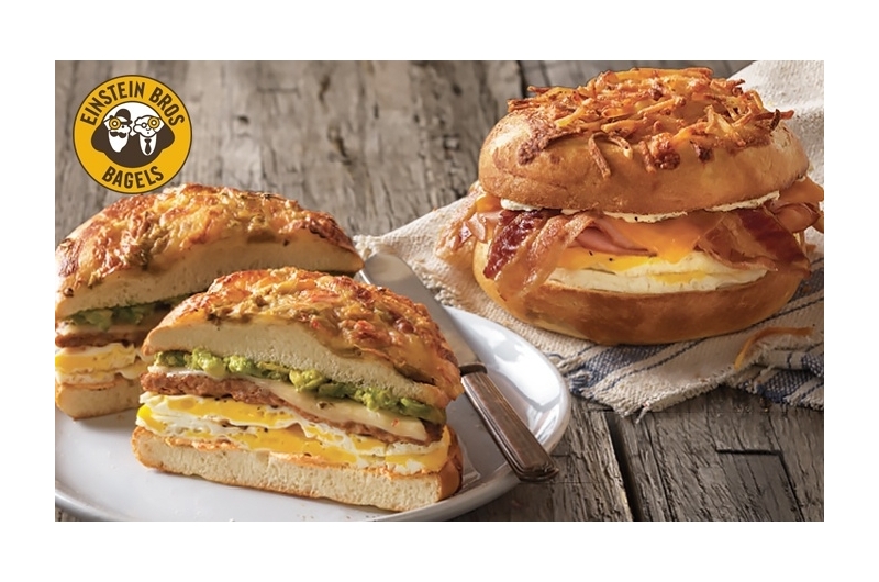Breakfast bagel sandwich from Einstein Bros Bagels.