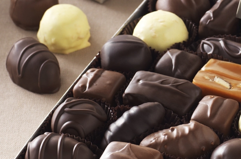 Assorted chocolates from Fannie May Chocolates.