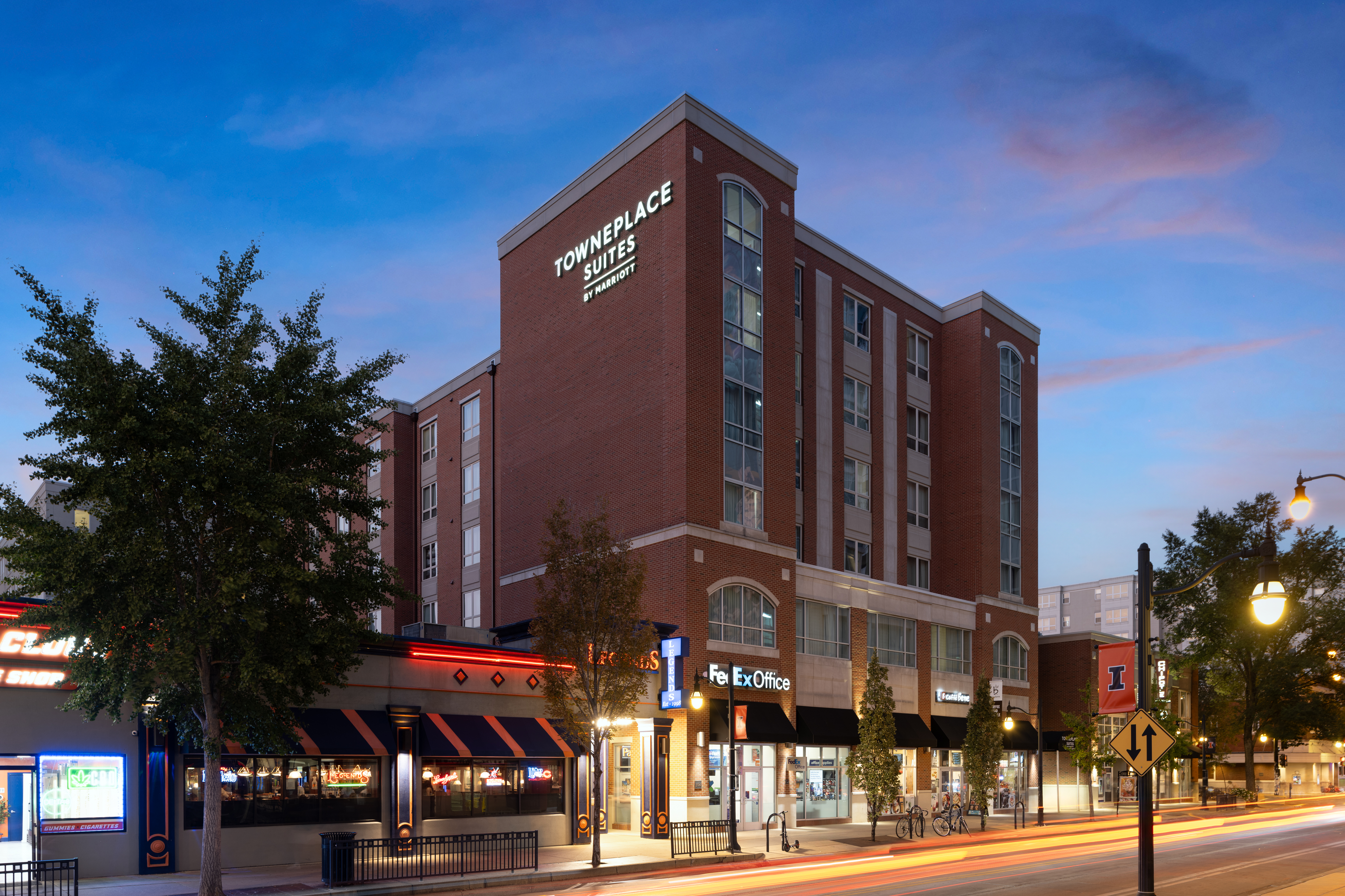 Exterior of TownePlace Suites on Green St.