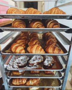 croissants on trays