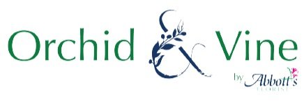 Logo for Orchid and Vine by Abbott's Florist.
