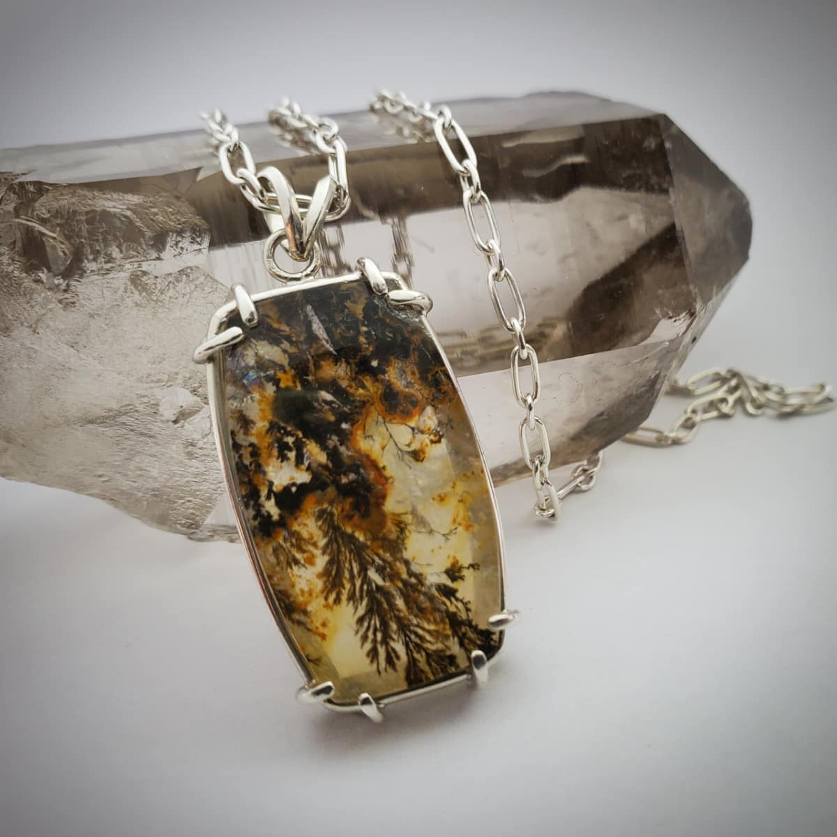 Necklace on a gemstone