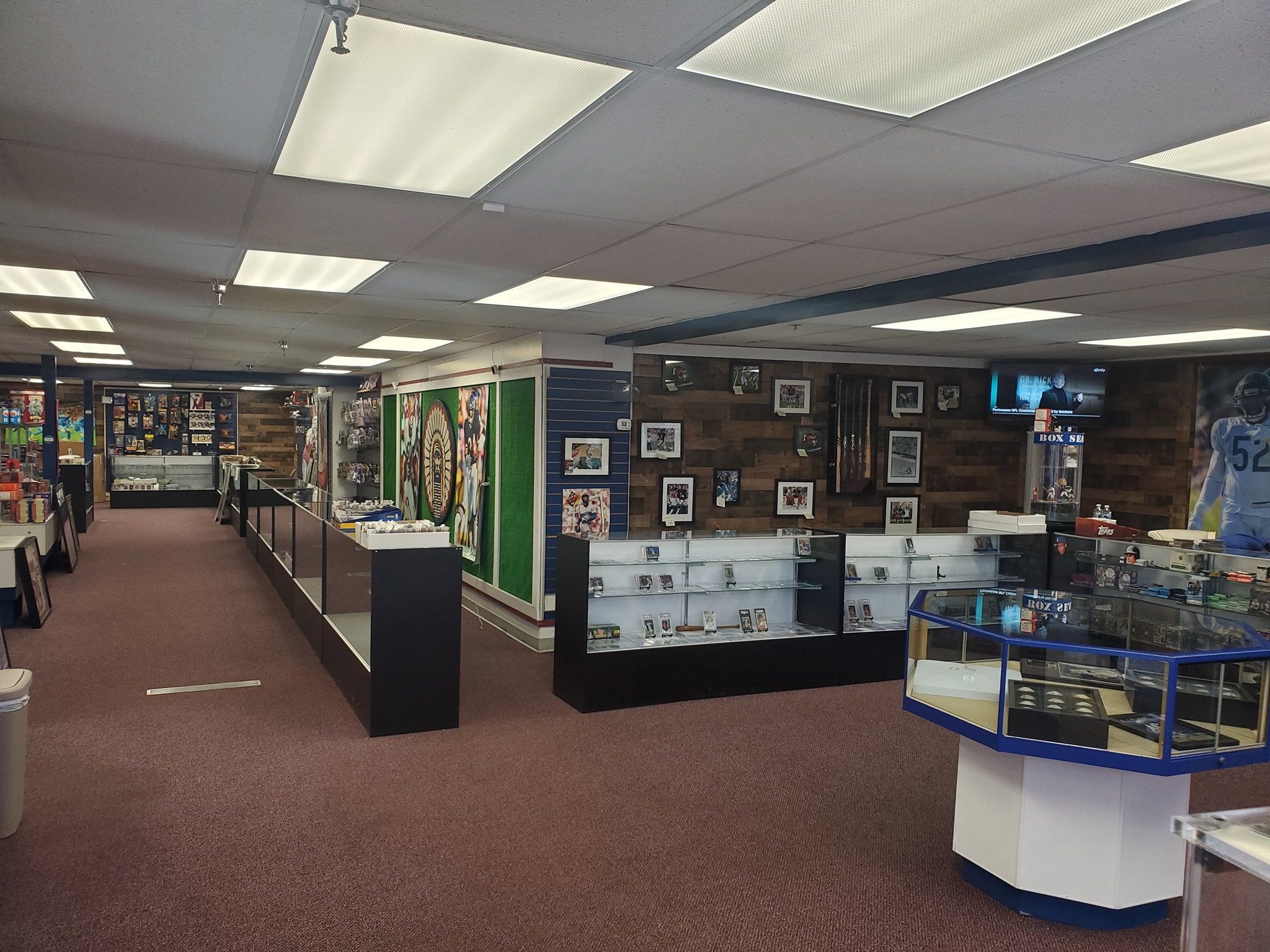 Items and collectable cards at Box Seat Cards and Collectibles CU.