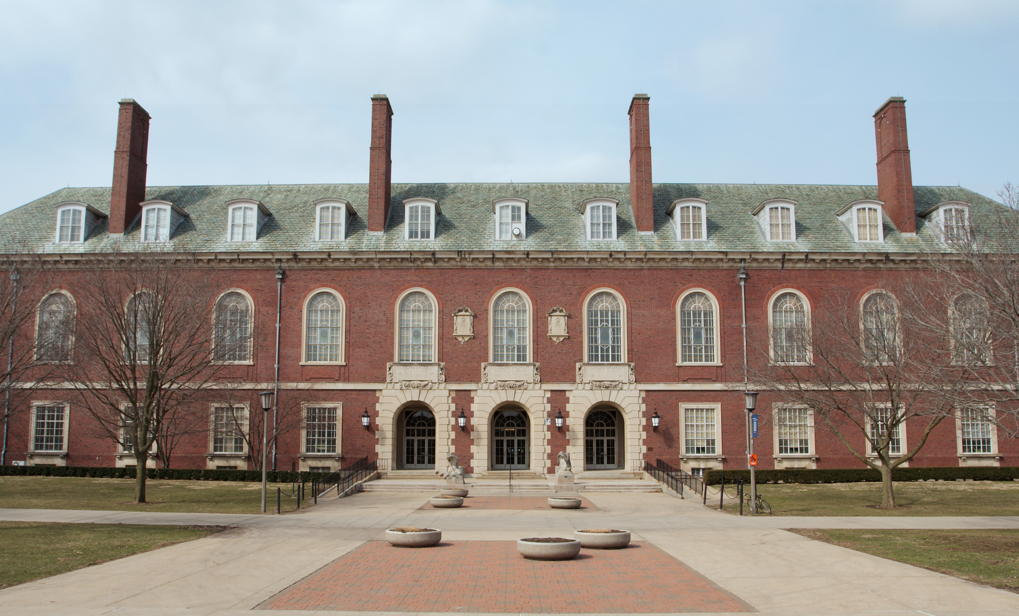 Exterior of Main Library on UIUC Campus.