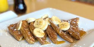 French toast with bananas from Just Yolkin'