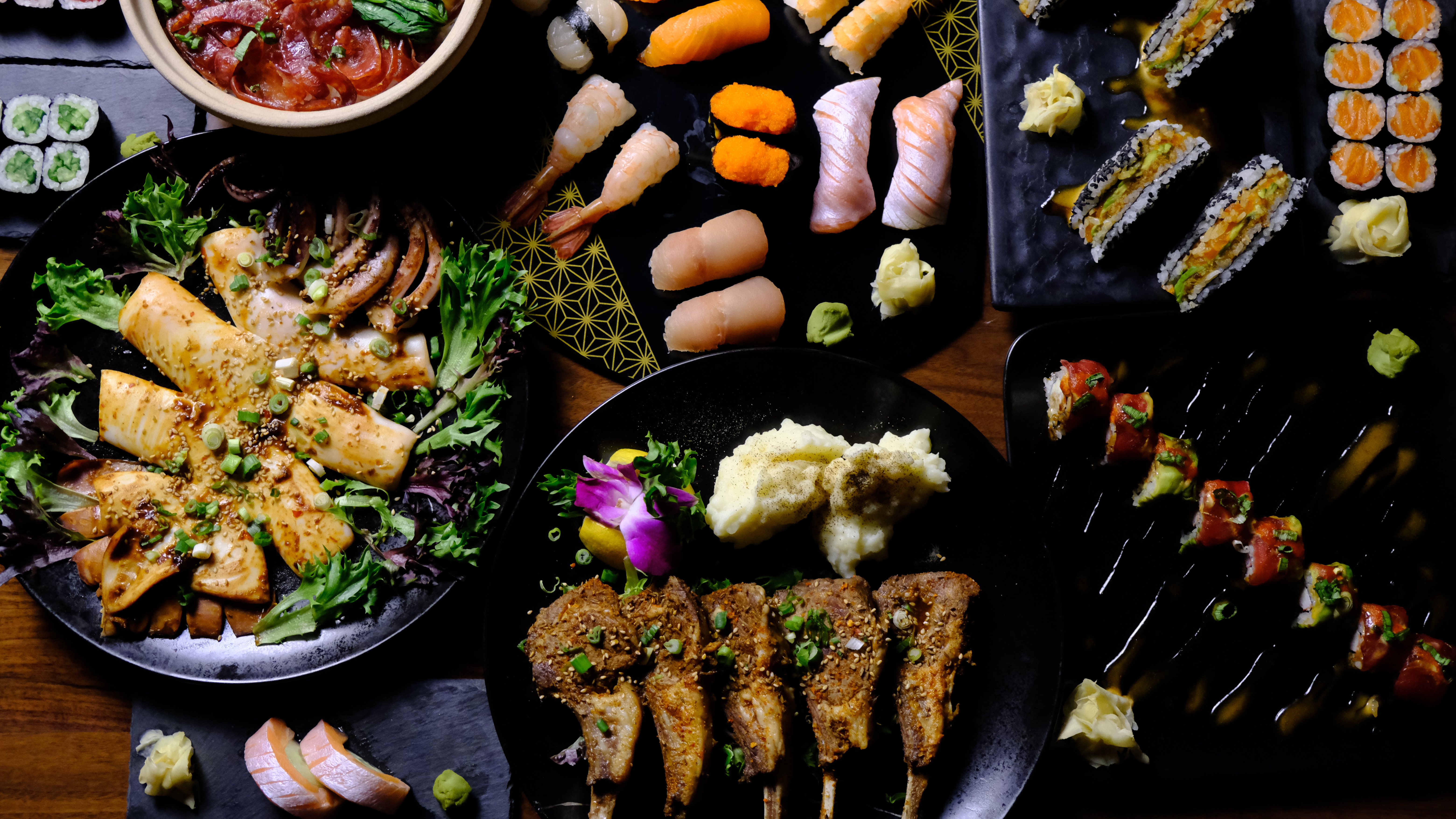 Close-up photo of floral Japanese delicacy
