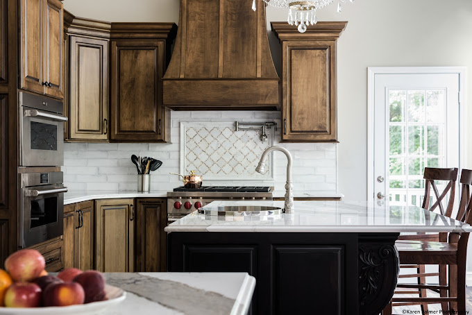 Kitchen with cabinets designed by White Pines Wood Products.