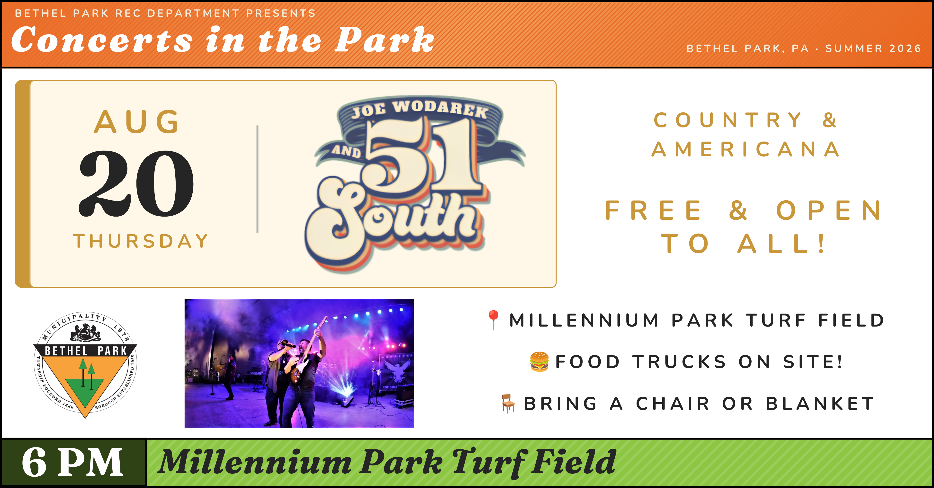 Concerts in the Park: Joe Wodarek & 51 South