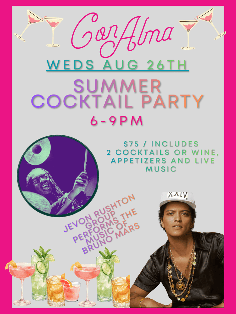 End of Summer Cocktail Party with the music of Bruno Mars
