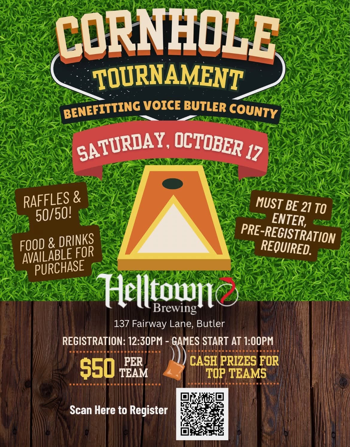 Helltown Brewing: Cornhole Tournament Benefitting VOICE Butler County