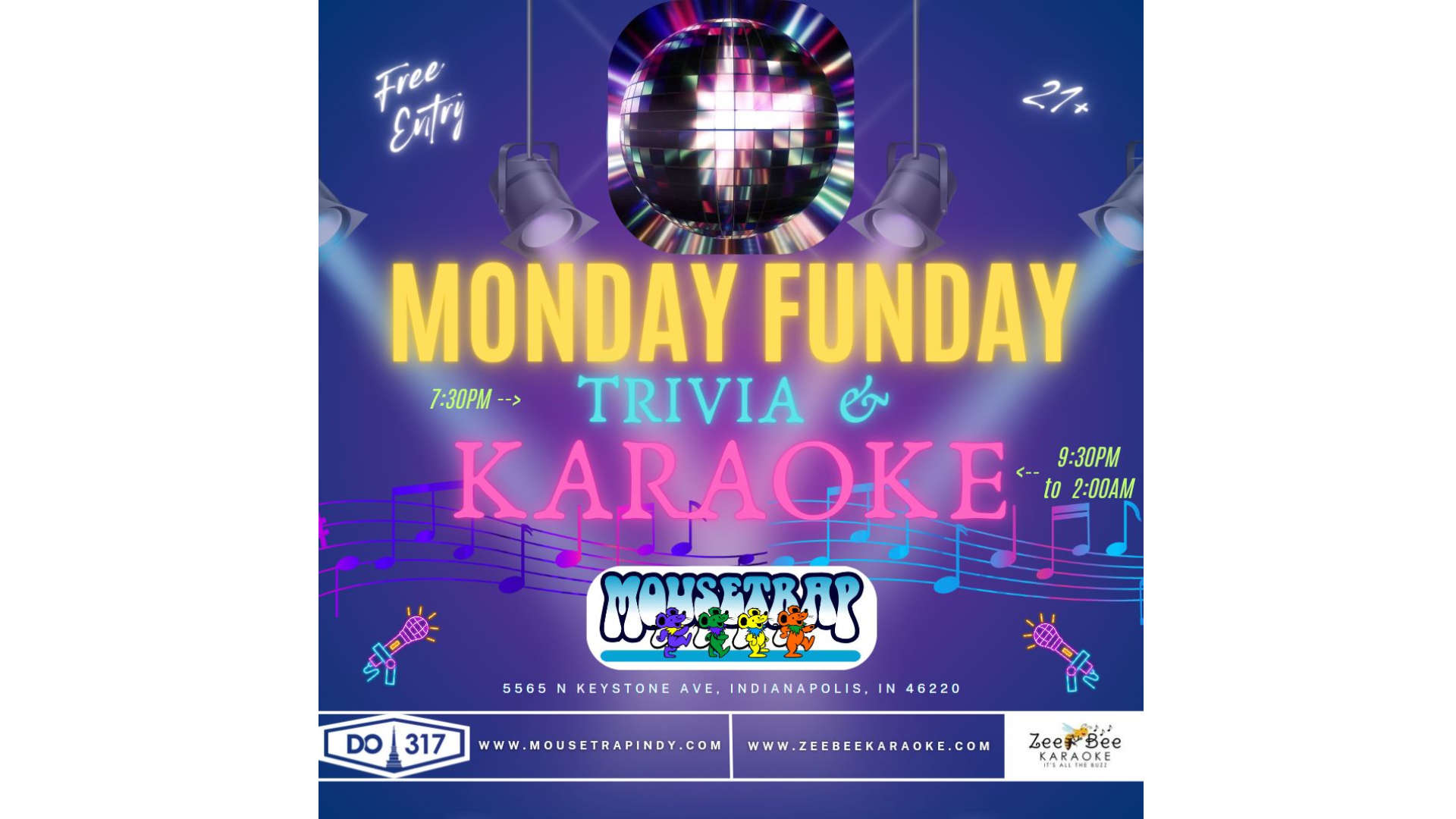 Mousetrap w/ ZeeBee Karaoke – Mondays