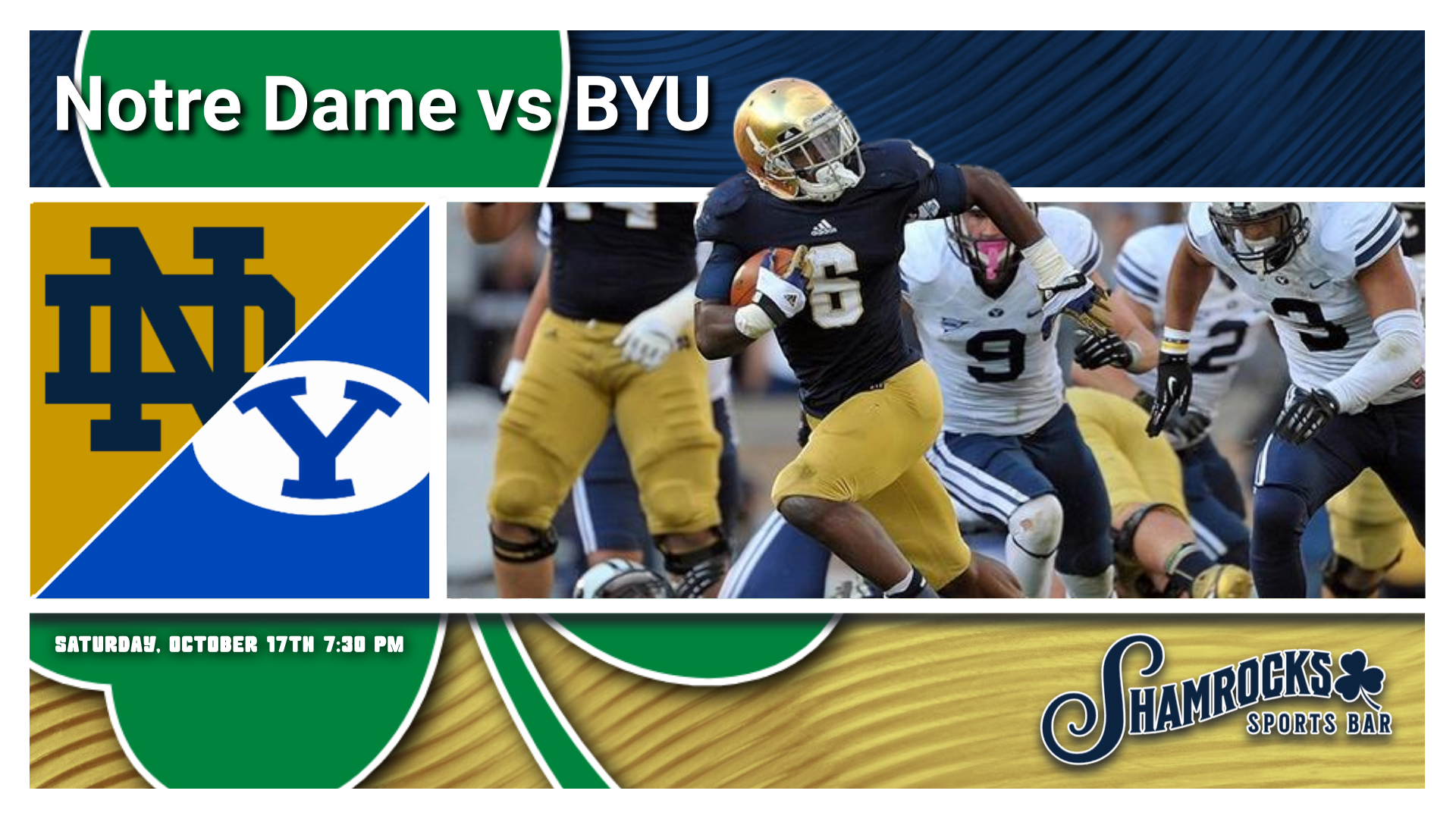 Watch Party at Shamrocks: Notre Dame vs BYU